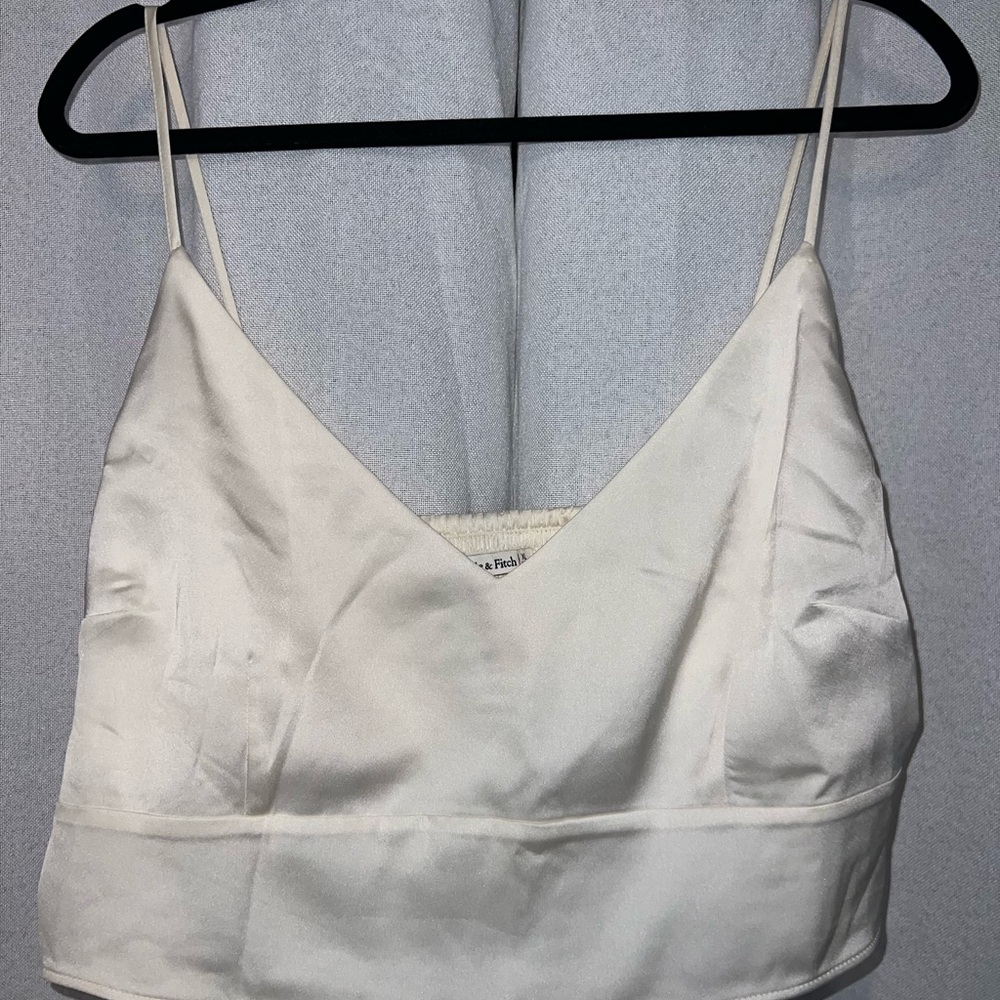 Abercrombie & Fitch Cream Satin Tank Top